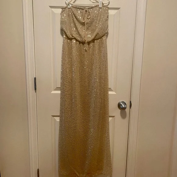green emerald velvet dress Uptown Radiance Babydoll Mini Dress in Gold S / Gold main image 0